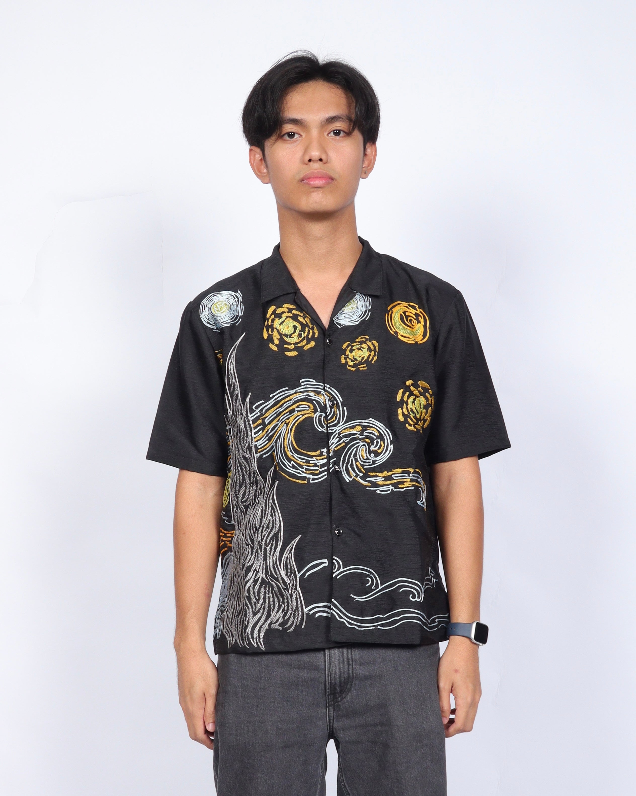 Starry Night Casual Polo Barong