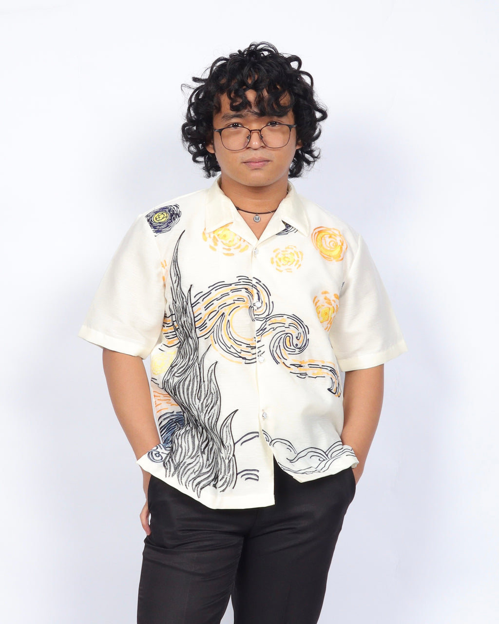 Starry Night Casual Polo Barong
