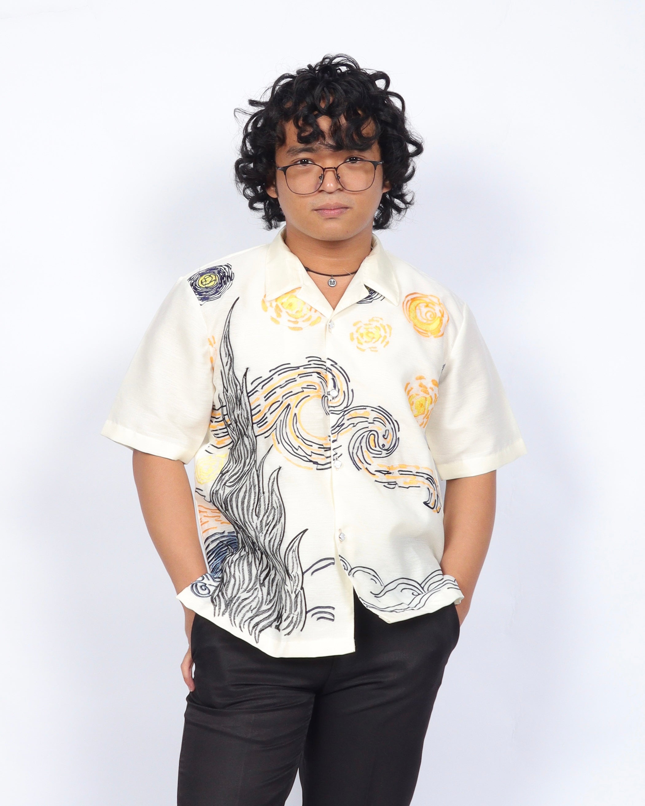 Starry Night Casual Polo Barong