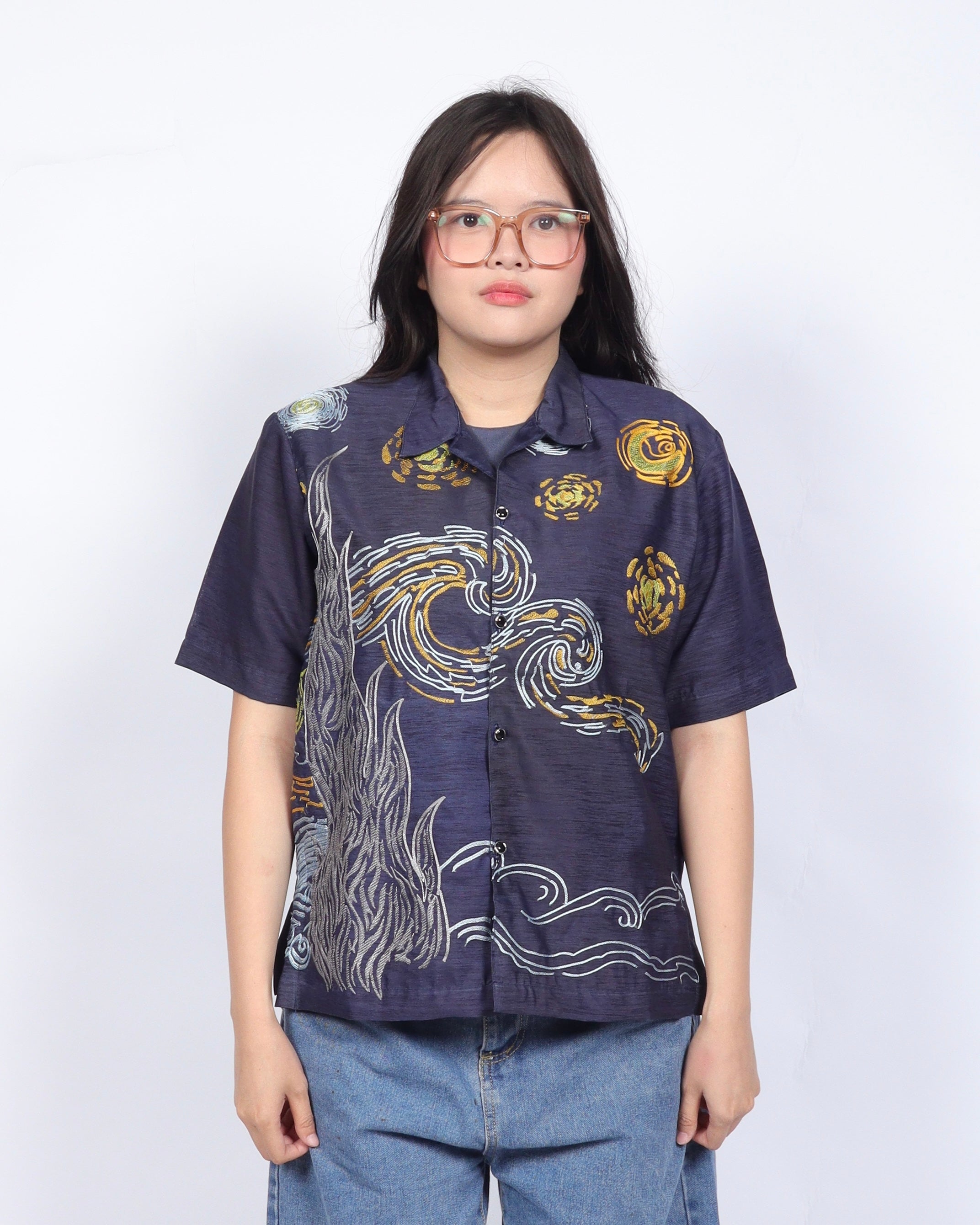 Starry Night Casual Polo Barong